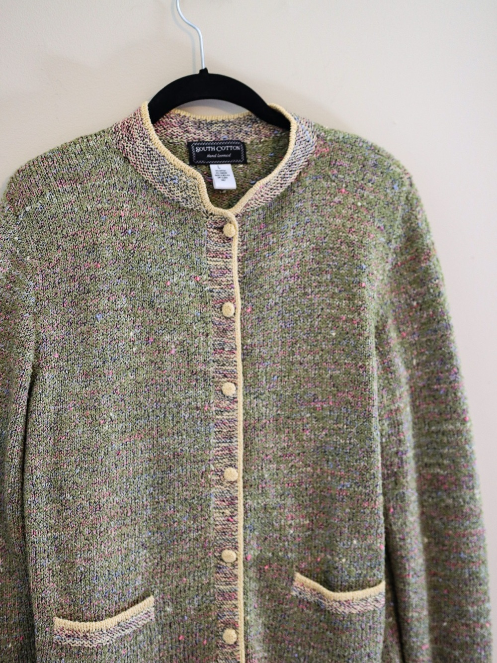 Vintage South Cotton Button-Front Women's Knit Sweater